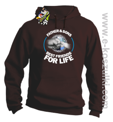 FATHER & SON`S BEST FRIENDS FOR LIFE - bluza z kapturem brązowa