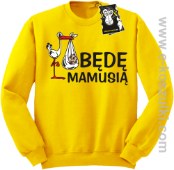Będę mamusią - bluza dla przyszłej mamy bez kaptura żółta