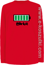 Córka Bateria 100% - longsleeve dziecięcy czerwony