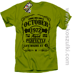 Legends were born in October Aged Perfectly Life Begins - z własną personalizacją - koszulka męska KIWI