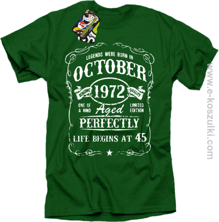 Legends were born in October Aged Perfectly Life Begins - z własną personalizacją - koszulka męska 