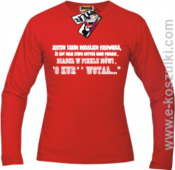 Diabeł w piekle mówi... - longsleeve męski - czerwony