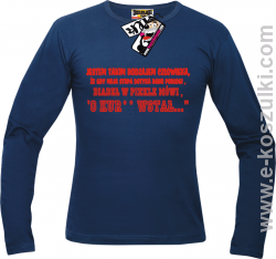 Diabeł w piekle mówi... - longsleeve męski - granatowy