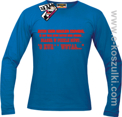 Diabeł w piekle mówi... - longsleeve męski - niebieski