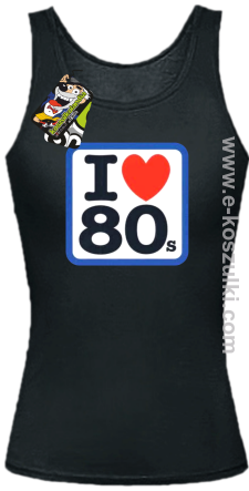 I love 80s -nowoczesny top damski czarny