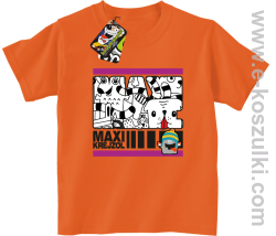 MAXI Krejzol Freaky Cartoon Red Doggy - koszulka dziecięca pomarańczowa