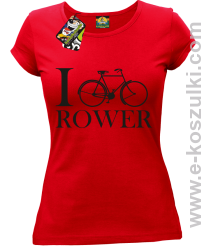 I love rower - koszulka damska czerwony