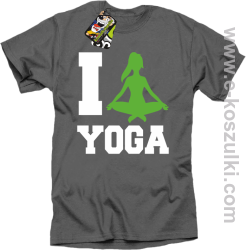 I love YOGA - koszulka z nadrukiem szary
