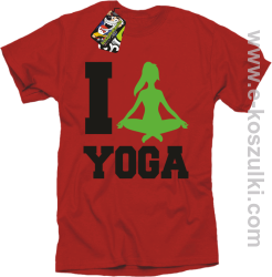I love YOGA - koszulka z nadrukiem czerwony