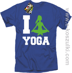 I love YOGA - koszulka z nadrukiem niebieski