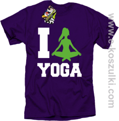 I love YOGA - koszulka z nadrukiem fioletowy