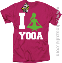 I love YOGA - koszulka z nadrukiem fuchsia