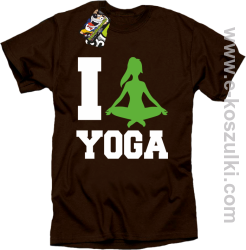 I love YOGA - koszulka z nadrukiem brązowy