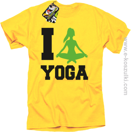 I love YOGA - koszulka z nadrukiem żółty