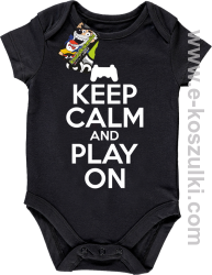 Keep calm and play on konsola - body dziecięce czarne