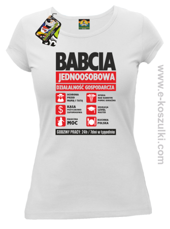 BABCIA - Jednoosobowa działalność gospodarcza - koszulka damska taliowana