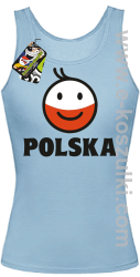 POLSKA Emotik dwukolorowy - top damski błękitny