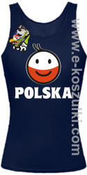 POLSKA Emotik dwukolorowy - top damski granatowy