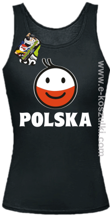 POLSKA Emotik dwukolorowy - top damski czarny