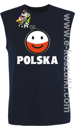 POLSKA Emotik dwukolorowy - bezrękawnik męski granatowy