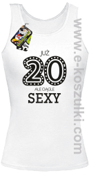 Już 20-stka ale ciągle sexy - top damski biały