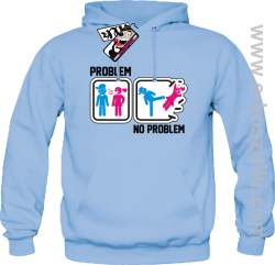 Problem No Problem - bluza męska z kapturem - błękitny