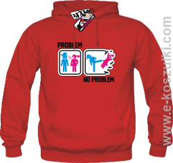 Problem No Problem - bluza męska z kapturem - czerwony