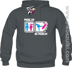 Problem No Problem - bluza męska z kapturem - grafitowy