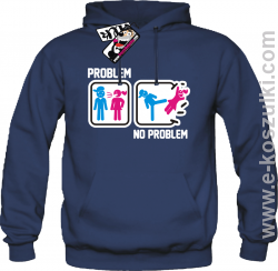 Problem No Problem - bluza męska z kapturem - granatowy