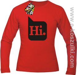 Hi. ! - longsleeve męski czerwony