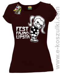 Fest fajno lipsta - koszulka damska brązowa