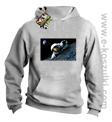 Kosmonauta na księżycu - bluza z kapturem melanżowa