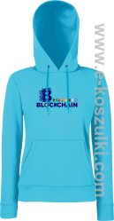 BLOCKCHAIN Fan Symbols - bluza damska z kapturem azure