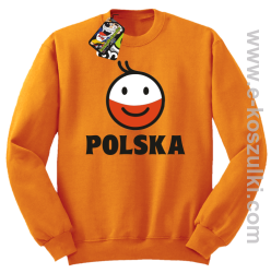 POLSKA Emotik dwukolorowy - bluza bez kaptura STANDARD pomarańczowa