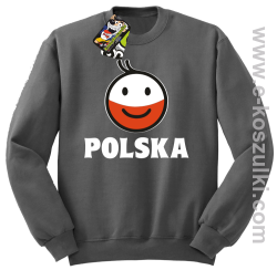 POLSKA Emotik dwukolorowy - bluza bez kaptura STANDARD szara