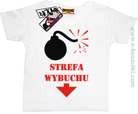 Strefa wybuchu koszulka dziecięca - biały