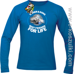 FATHER & SON`S BEST FRIENDS FOR LIFE - longsleeve męski niebieski