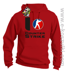 I love counter strike - bluza z kapturem czerwony