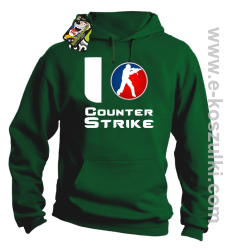 I love counter strike - bluza z kapturem zielony