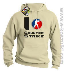 I love counter strike - bluza z kapturem beżowy