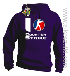 I love counter strike - bluza z kapturem fioletowy