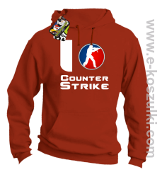 I love counter strike - bluza z kapturem pomarańczowy