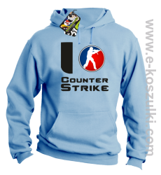 I love counter strike - bluza z kapturem błękitny