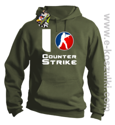 I love counter strike - bluza z kapturem khaki