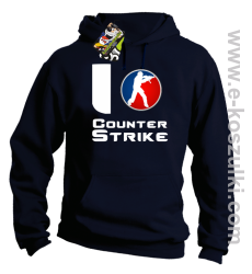 I love counter strike - bluza z kapturem granatowy