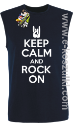 Keep calm and rock on - bezrękawnik męski granatowy