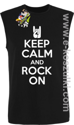 Keep calm and rock on - bezrękawnik męski czarny