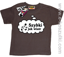 Szybki jak wiatr koszulka dziecięca - brązowy