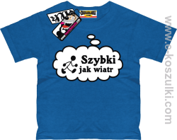 Szybki jak wiatr koszulka dziecięca - niebieski