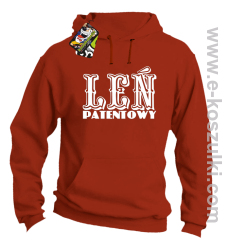 Leń patentowy - bluza z kapturem pomarańczowy